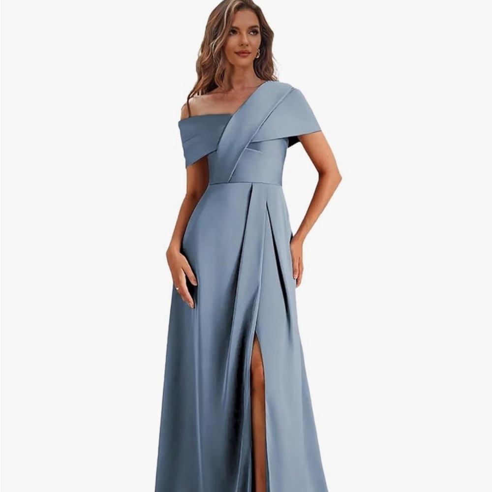 Elegant Blue Off-Shoulder Dress